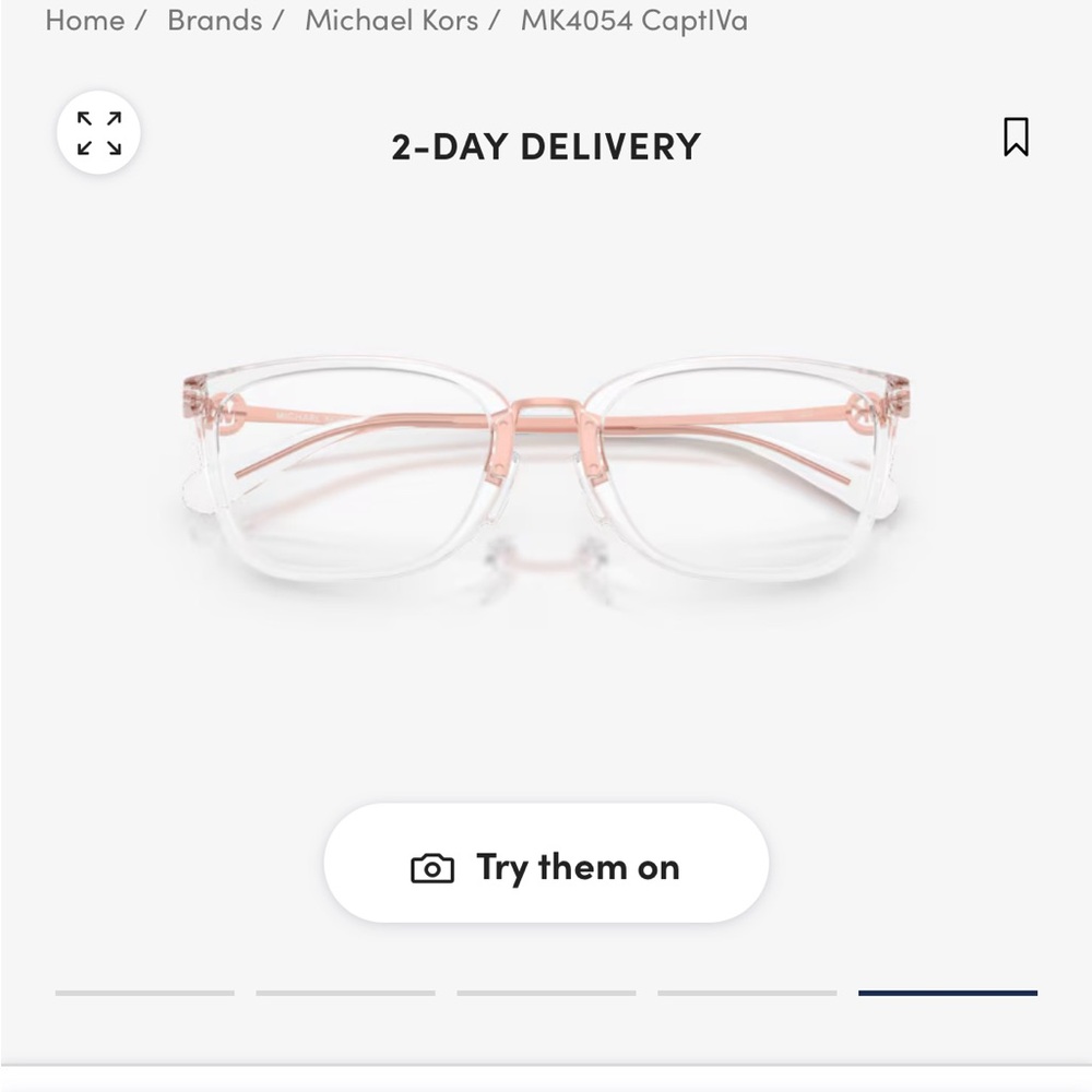 Michael Kors Transparent and gold Glasses frame.